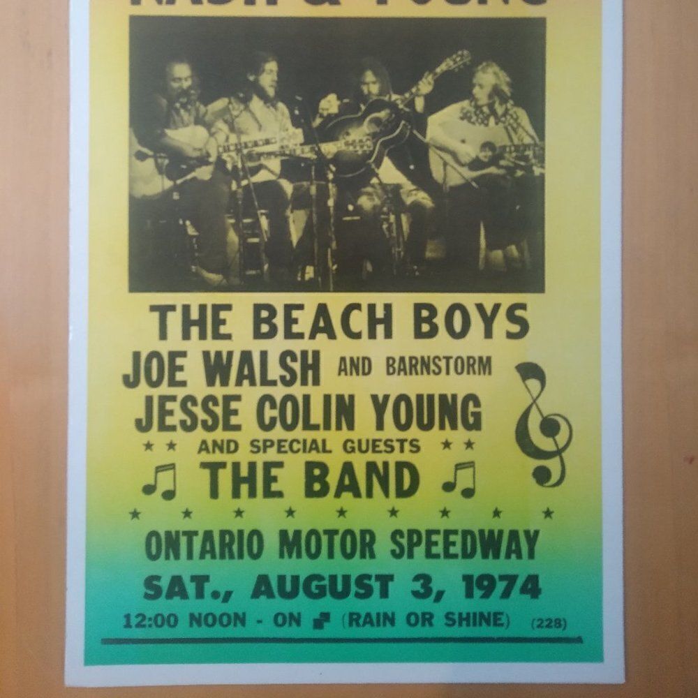 Vintage Crosby Stills Nash Young Beach Boys Summer Jam West 1974 Poster - Picture 2 of 7